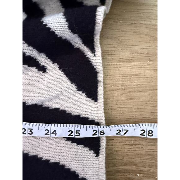 Rag & Bone Kiki Zebra Print Funnel Neck Sweater Black White Red Trim Medium - Picture 7 of 7